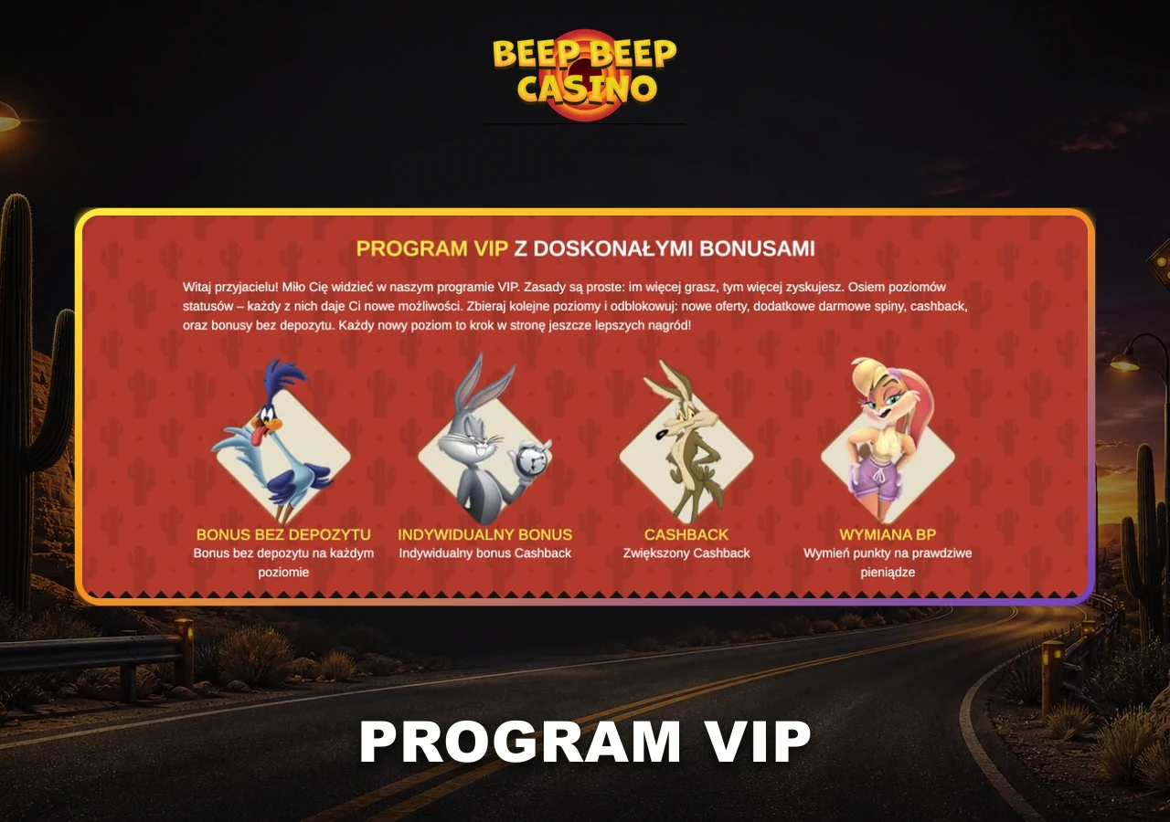 VIP-Programm BeepBeep Casino: Cashback, individuelle Boni und Umtausch von BP-Punkten.